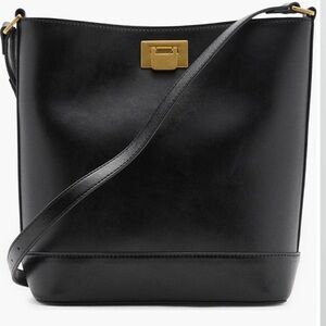 Sleek Black Faux Leather Tote Bag